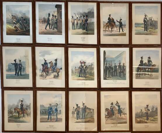 Großherzogtum Baden: Sammlung von 15 Uniform-Lithographien. - фото 1