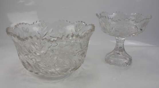 Garnitur von zwei Kristallglasschüssseln - 2. H. 19. Jahrhundert - Foto 1