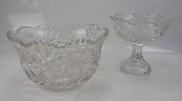 Garnitur von zwei Kristallglasschüssseln - 2. H. 19. Jahrhundert