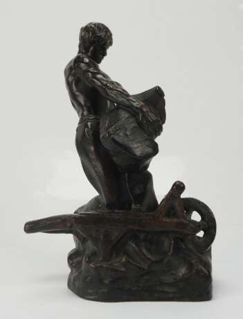 Édouard Drouot: Bronzefigur eines Arbeiters. - Foto 3