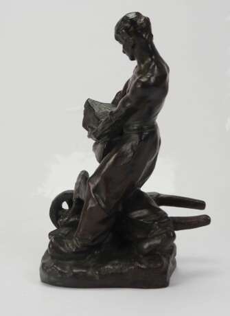 Édouard Drouot: Bronzefigur eines Arbeiters. - Foto 4
