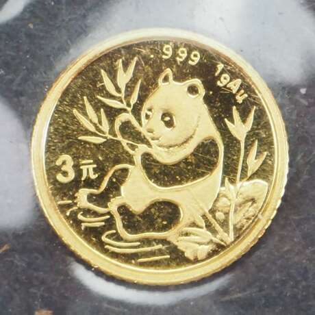 China: 3 Yuan, 1991 - GOLD. - Foto 1