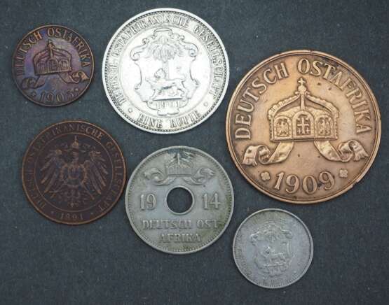 Deutsch Ostafrika: 6 Münzen. - Foto 1