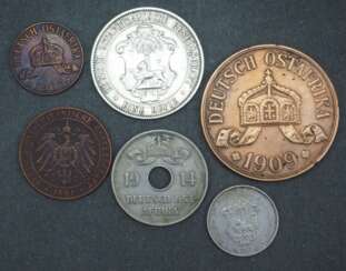 Deutsch Ostafrika: 6 Münzen.