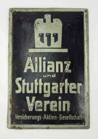 Metallschild: "Allianz und Stuttgarter Verein", "Versicherungs-Aktien-Gesellschaft". - фото 1