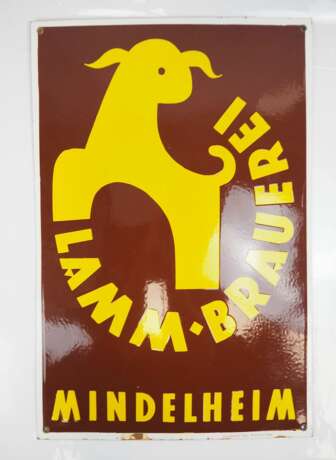 Emailleschild Lamm - Brauerei, Mindelheim. - photo 1