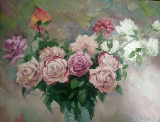 Painting “Autumn roses”, Canvas, See description, Naturalism, Still life, Russia, 2020 - photo 1