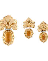 SET SPILLA E ORECCHINI CON CITRINI, REPOSSI