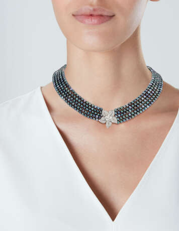 COLLANA CON PERLE COLTIVATE E DIAMANTI - photo 3