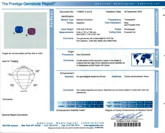 SAPPHIRE AND DIAMOND RING WITH AGL REPORT - Foto 5
