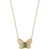 VAN CLEEF & ARPELS DIAMOND AND CHRYSOPRASE BUTTERFLY BROOCH - photo 1