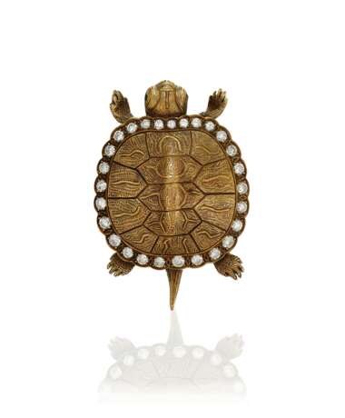 DIAMOND AND GOLD TURTLE BROOCH - Foto 1