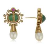 MULTI-GEM AND CULTURED PEARL EARRINGS - photo 2