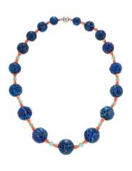 LAPIS LAZULI AND CORAL NECKLACE