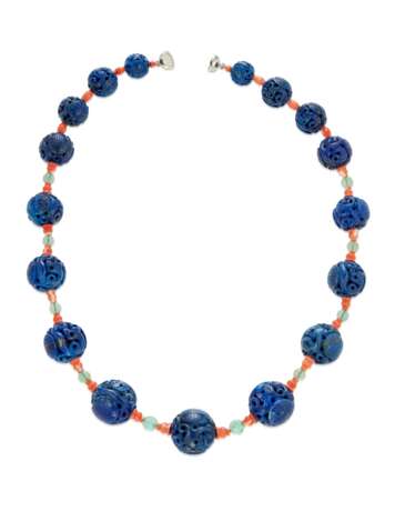 LAPIS LAZULI AND CORAL NECKLACE - фото 2