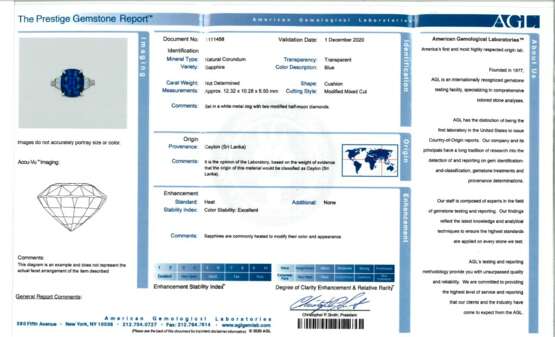 SAPPHIRE AND DIAMOND RING WITH AGL REPORT - photo 4