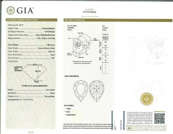 TWO STONE COLORED DIAMOND AND DIAMOND RING WITH GIA REPORTS - photo 5