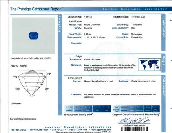 SAPPHIRE AND DIAMOND RING WITH AGL REPORT - photo 5