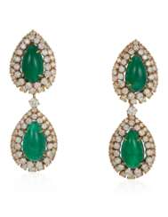 EMERALD AND DIAMOND EARRINGS