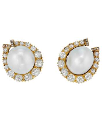 PEARL AND DIAMOND EARRINGS WITH GIA REPORTS - Foto 1