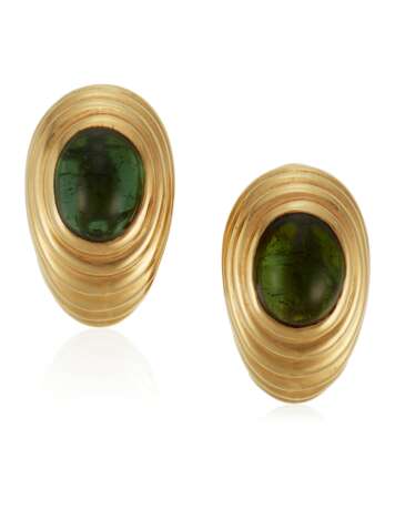 Bulgari. BULGARI TOURMALINE AND GOLD EARRINGS - photo 1