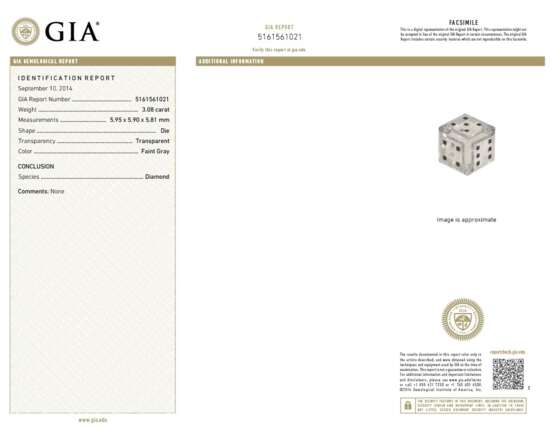 NO RESERVE ~ DIAMOND 'DIE' NECKLACE WITH GIA REPORT - photo 5