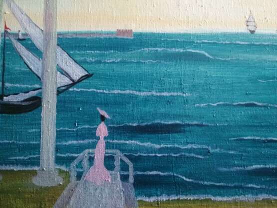 На море у пристани Canvas Oil paint Classicism Marine art Ukraine 2020 - photo 2