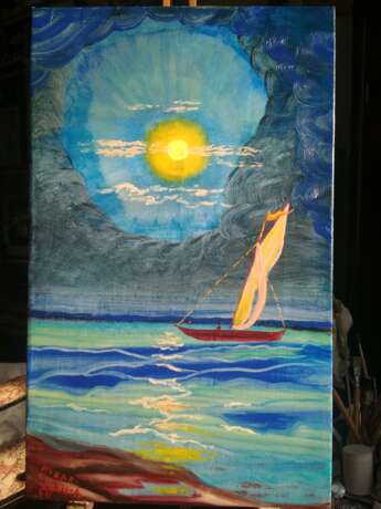Painting “Night at sea. Night at sea.”, Canvas, Oil paint, Realist, Marine, Ukraine, 2020 - photo 1