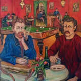Painting “Meeting in Arly Van Gogh and Paul Gauguin”, Canvas, Oil paint, Realist, Everyday life, 2018 - photo 1