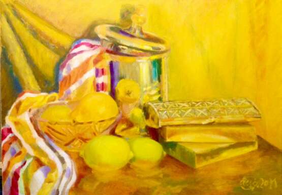 Painting “New Year&#39;s still life 2021.”, Canvas, Oil paint, Neo-impressionism, Still life, 2021 - photo 1