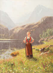 DAHL, HANS (Hardanger 1849-1937 Balestrand, Prof.), "Am stillen See", West-Norwegen,