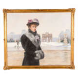 ABBÈMA, LOUISE (Étampes 1853-1927 Paris), "Porträt von Eleonora Duse vor Stadtkulisse mit Triumphbogen", - Foto 1