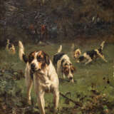 HULK, JOHN FREDERICK II (Amsterdam 1855-1913 Vreeland), "Stöbernde Hunde bei der Hubertusjagd", - Foto 1