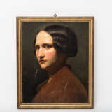 DEIKER, JOHANNES CHRISTIAN, attr. (Wetzlar 1822-1895 Düsseldorf), "Portrait einer jungen Frau in rotem Gewand", - Foto 2