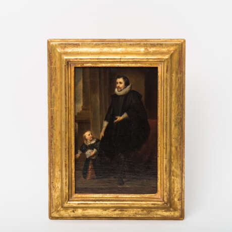 DEIKER, JOHANNES CHRISTIAN, attr. (Wetzlar 1822-1895 Düsseldorf), "Edelmann mit Kind", Kopie nach Anthonis van Dyck, - фото 2