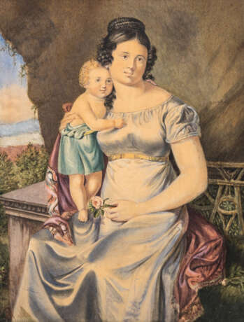DEIKER, FRIEDRICH, attr. (Hanau 1792-1843 Wetzlar), "Mutter mit Kind", - Foto 1