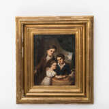 DEIKER, FRIEDRICH, attr. (Hanau 1792-1843 Wetzlar), "Drei Kinder an einem Tisch vor dem Fenster ein Bild betrachtend", - Foto 2