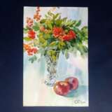 Drawing “Rowan in a vase”, Paper, Watercolor, Naturalism, Still life, Russia, 2020 - photo 1
