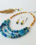 Parure de bijoux. Набор бусы и серьги "Морской бриз". Set of beads and earrings "Sea Breeze".