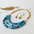 Набор бусы и серьги "Морской бриз". Set of beads and earrings "Sea Breeze". - Kauf mit einem Klick