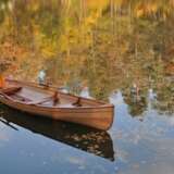 Boot „Hölzernes Ruderboot Whitehall“, Naturholz, Holzschnitzerei, Mythologisches, Vereinigte Staaten, 2019 - Foto 3
