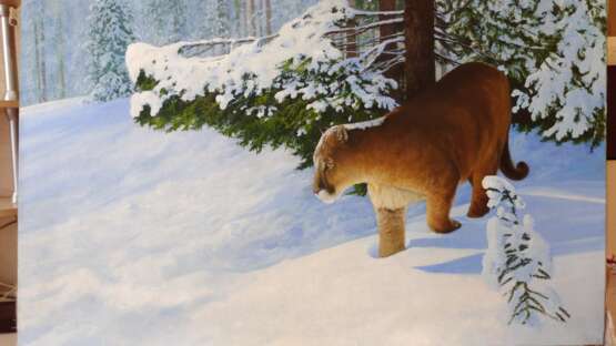 Puma Canvas Oil paint Realism Animalistic 2020 - photo 1