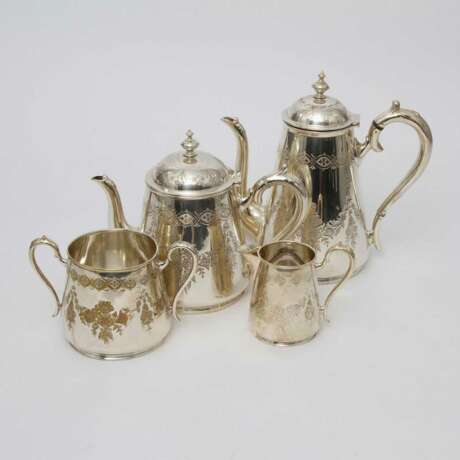 ENGLAND Kaffee-/Teekern, 4tlg., versilbert, 19. Jahrhundert - фото 1