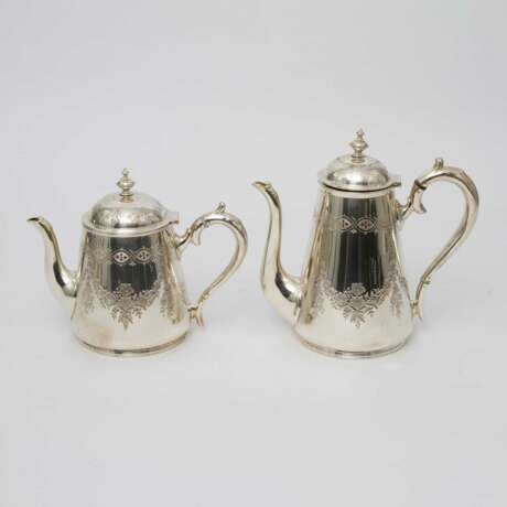 ENGLAND Kaffee-/Teekern, 4tlg., versilbert, 19. Jahrhundert - photo 2