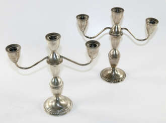 Pair of USA sterling candlesticks