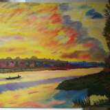 Painting “Sunset on the river. Based on Claude Monet. Sunset on the river.Based on Claude Monet.”, Canvas, Oil paint, Impressionist, Landscape painting, Ukraine, 2020 - photo 1