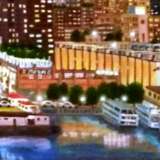 Огни ночного Нью-Йорка Льняная ткань Синтетическая полимерная краска Реализм Украина 2020 г. - фото 2