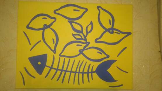 Картина «Лимоны и рыба», Холст, Акриловые краски, Модерн, Бытовой жанр, Украина, 2020 г. - фото 4