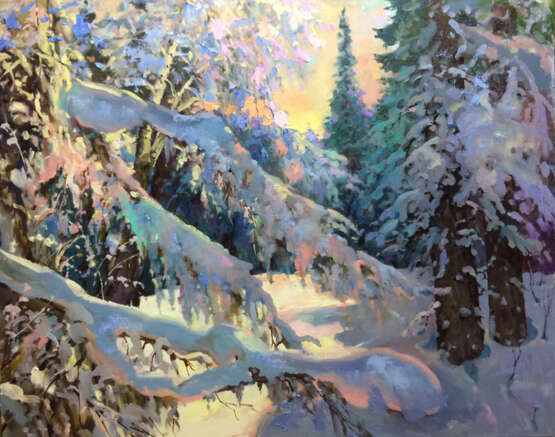 Снежные лапы зимы Canvas Oil paint Realism Russia 2021 - photo 1