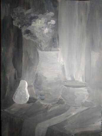 Peinture «Nature morte en noir et blanc», Papier, Gouache, Naturalisme, Nature morte, Biélorussie, 2020 - photo 1